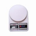 white metal kitchen scale