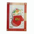 red Christmas handbag greetings card